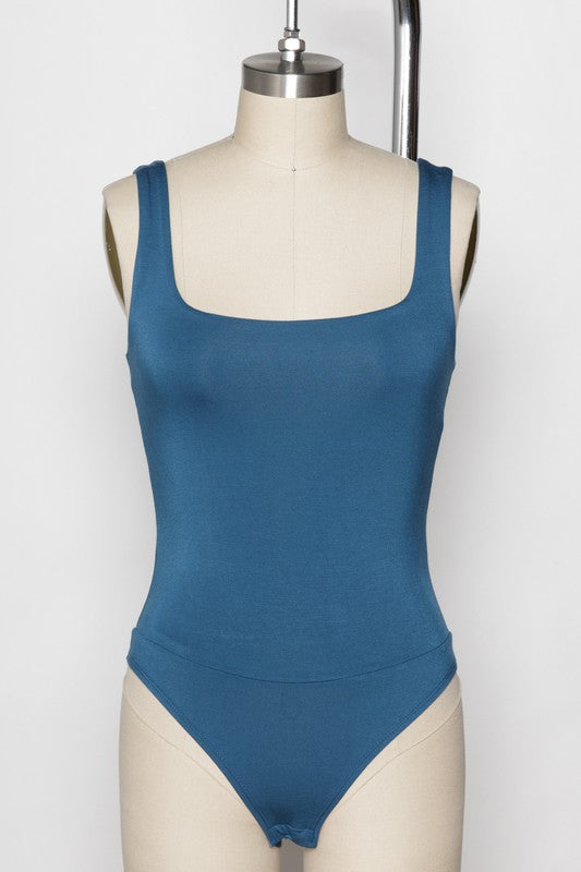 The Stella Square Neck Double Layer Tank Bodysuit