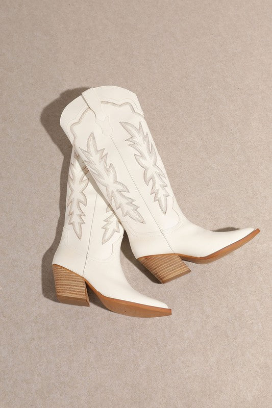 The Indigo White Cowgirl Boots
