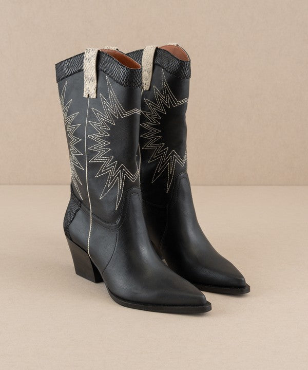 The Halle Black Starburst Cowboy Boots