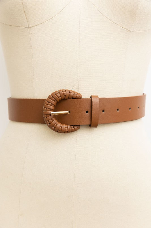 The Weave Style D Ring Buckle Leather Belt