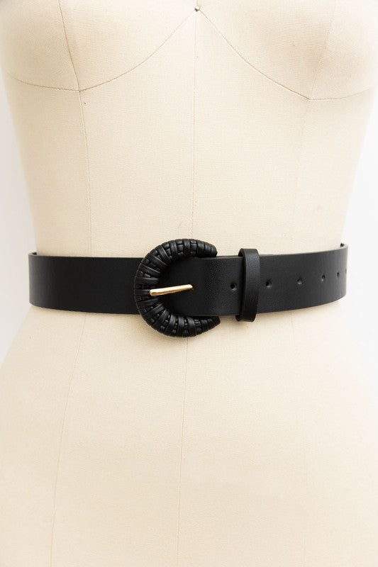 The Weave Style D Ring Buckle Leather Belt