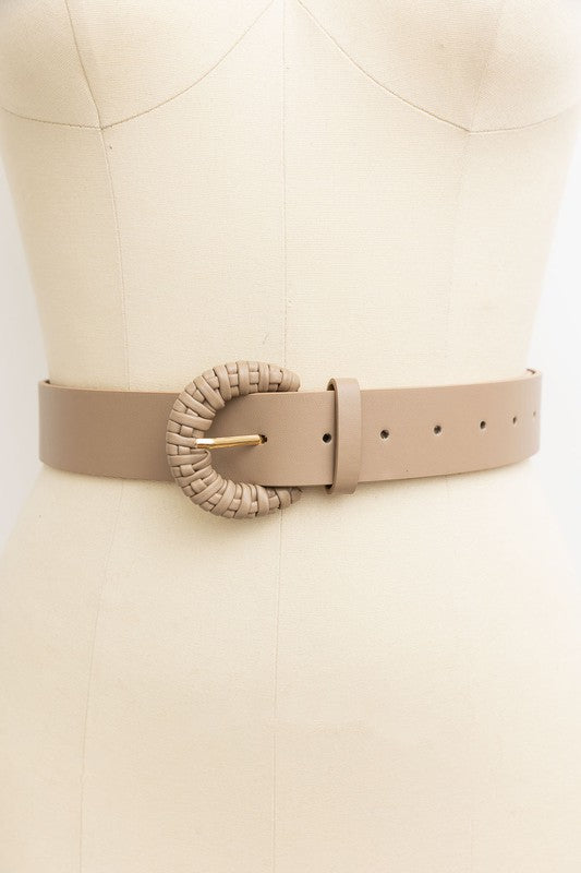 The Weave Style D Ring Buckle Leather Belt