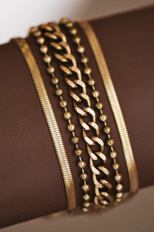 Chunky Gold Layered Chain Bracelet