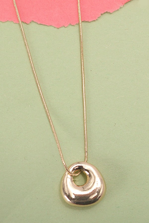 Gold Bubble Circle Snake Chain Necklace
