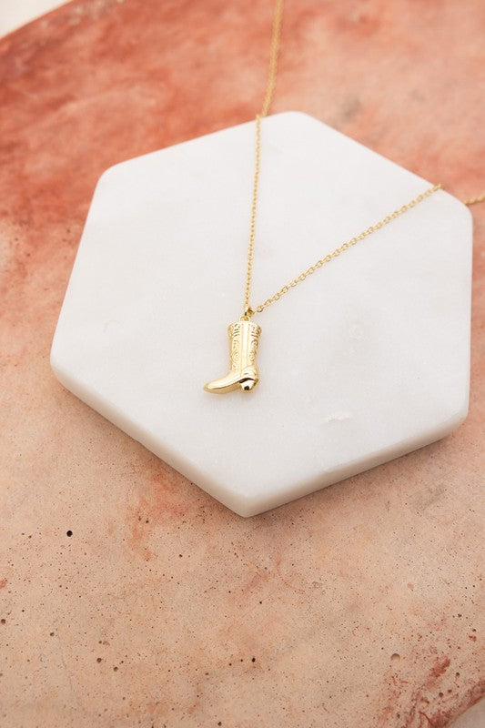 Cowboy Boot Pendant Necklace