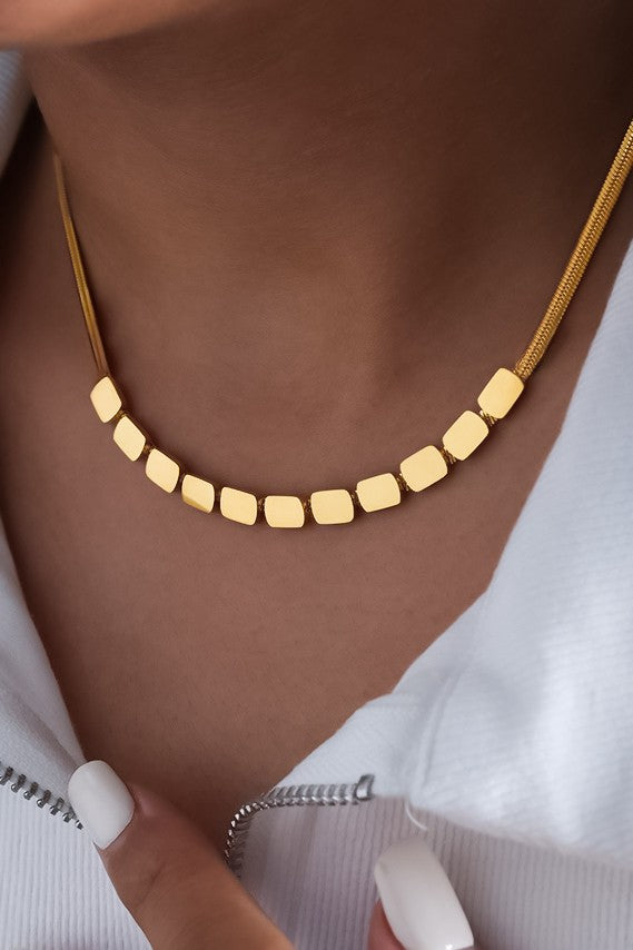 The Gold Herringbone Necklace
