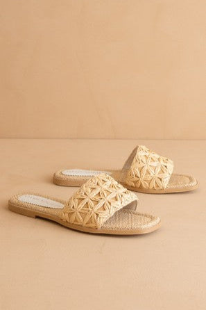 The Natasha Raffia Slide Sandals