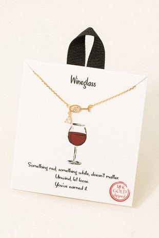 The Pave Wine Glass Charm Necklace