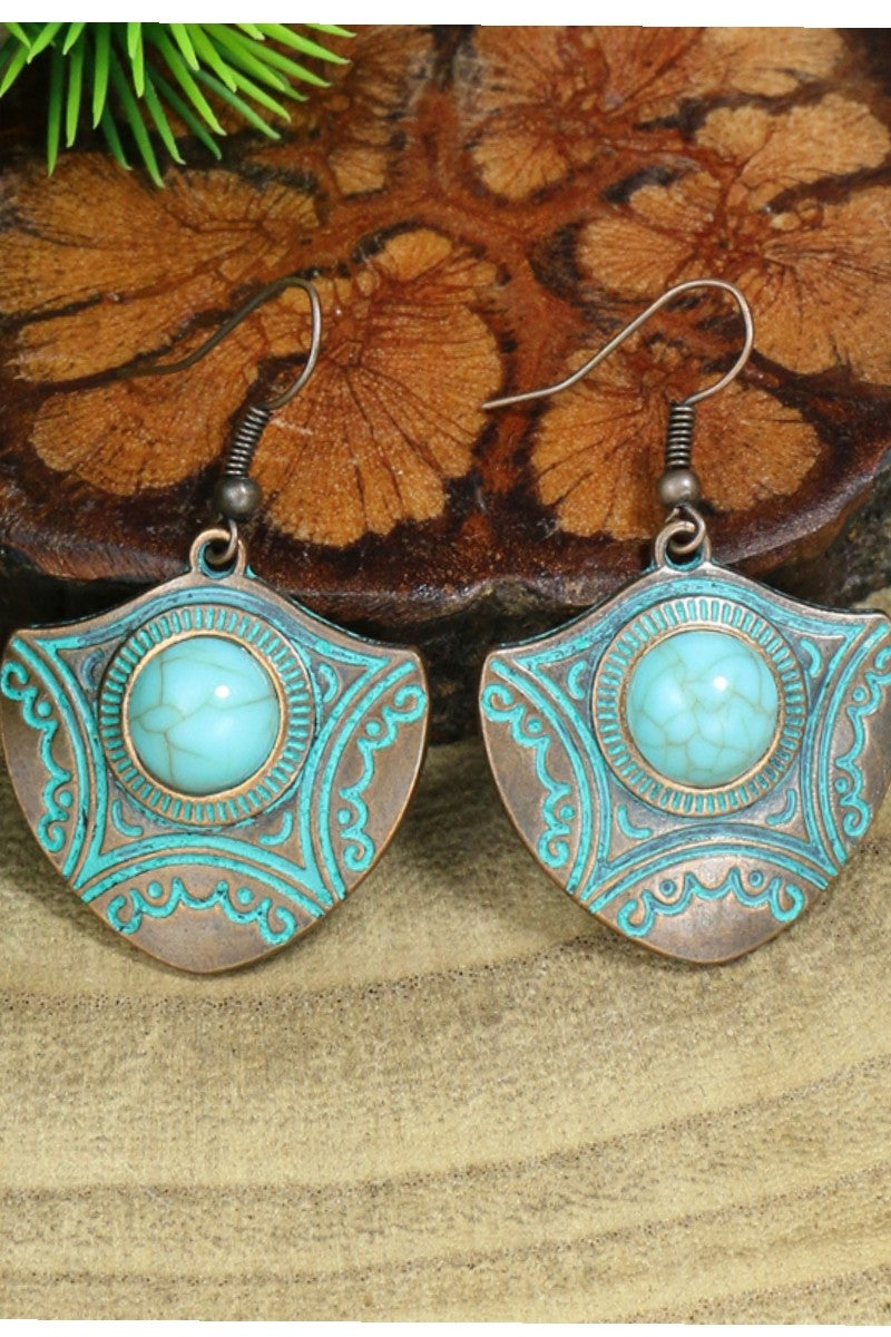 The Wild West Turquoise & Gold Earrings