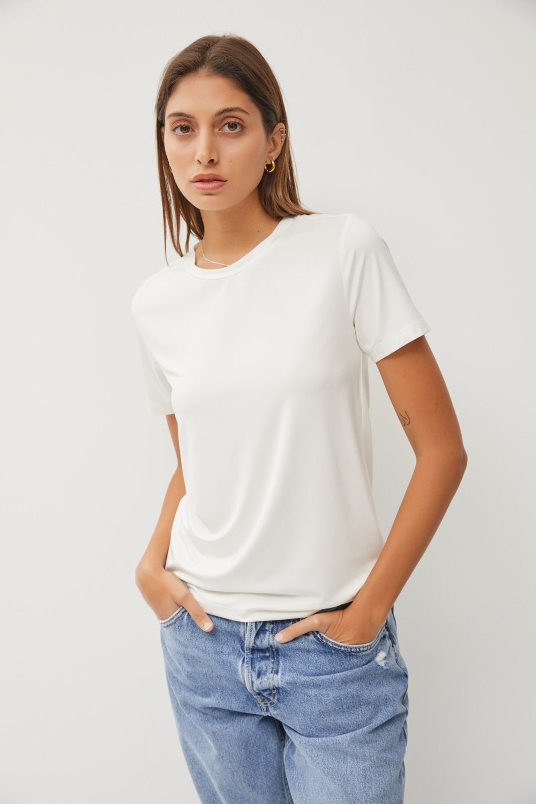 The Layer It Up Basic White Soft Tee