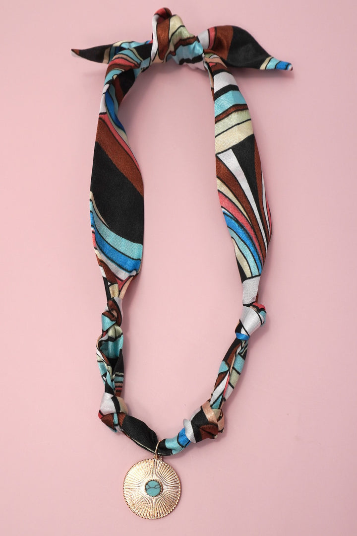 The Blue Satin Scarf Necklace
