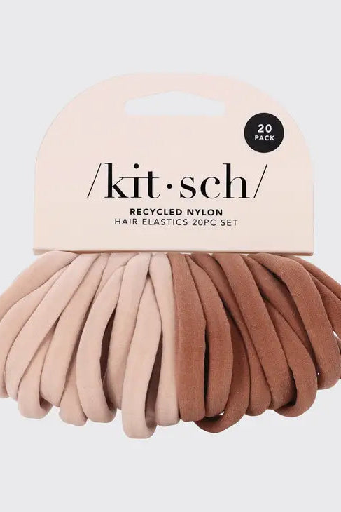 Eco-Friendly Blush Nylon Elastic Hair Ties by Kitsch