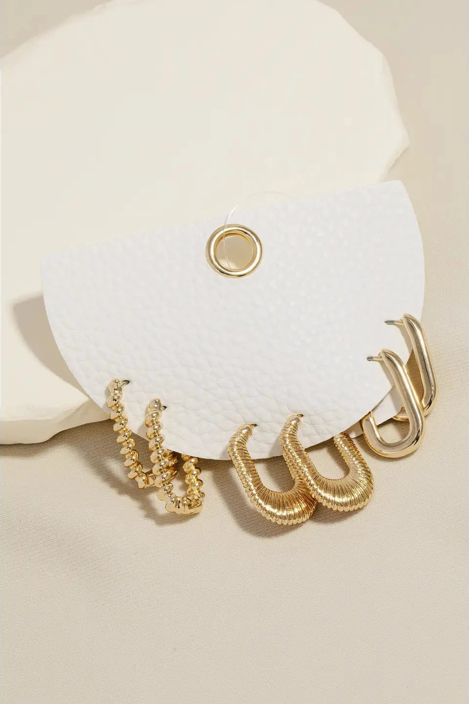 The Mixed Rectangular Hoop Earrings Set