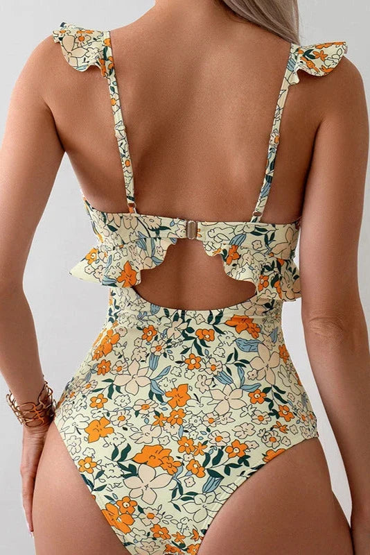 The Cassidy Floral Cutout One Piece Swim Suit