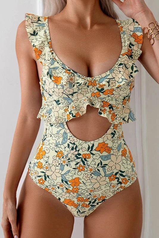 The Cassidy Floral Cutout One Piece Swim Suit