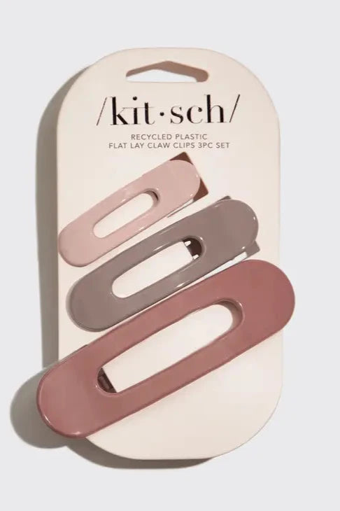 Terracotta 3-Piece Flat Lay Hair Claw Clip by Kitsch