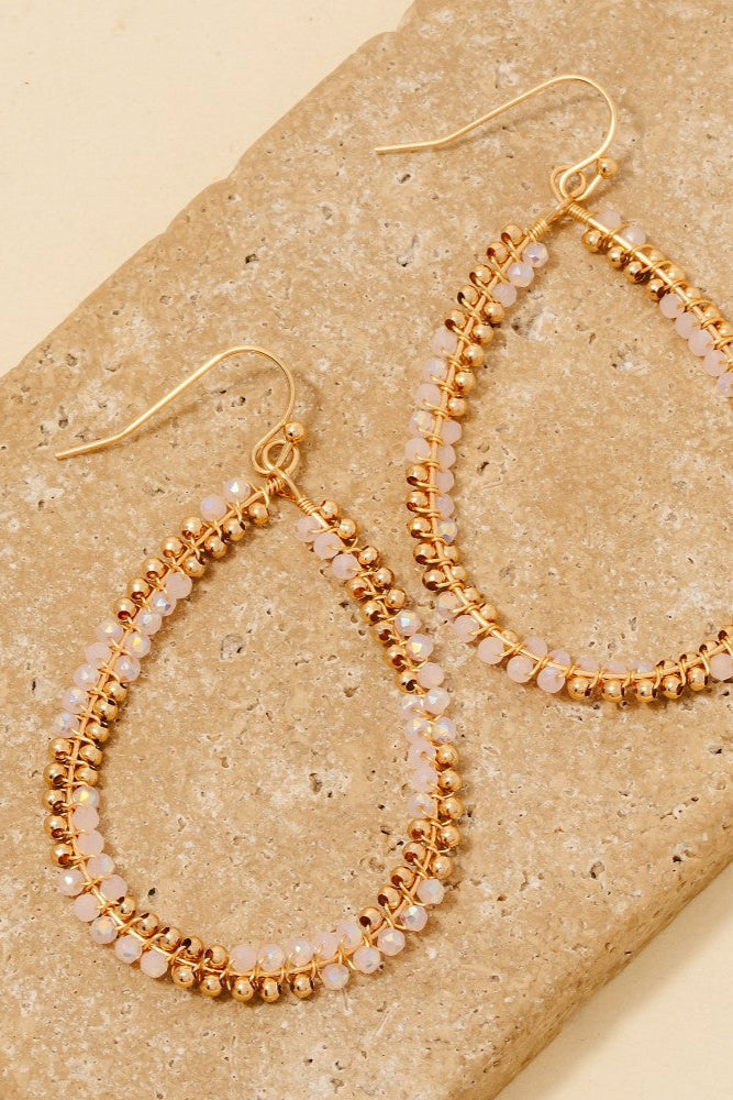The Mixed Beaded Teardrop Dangle Earrings