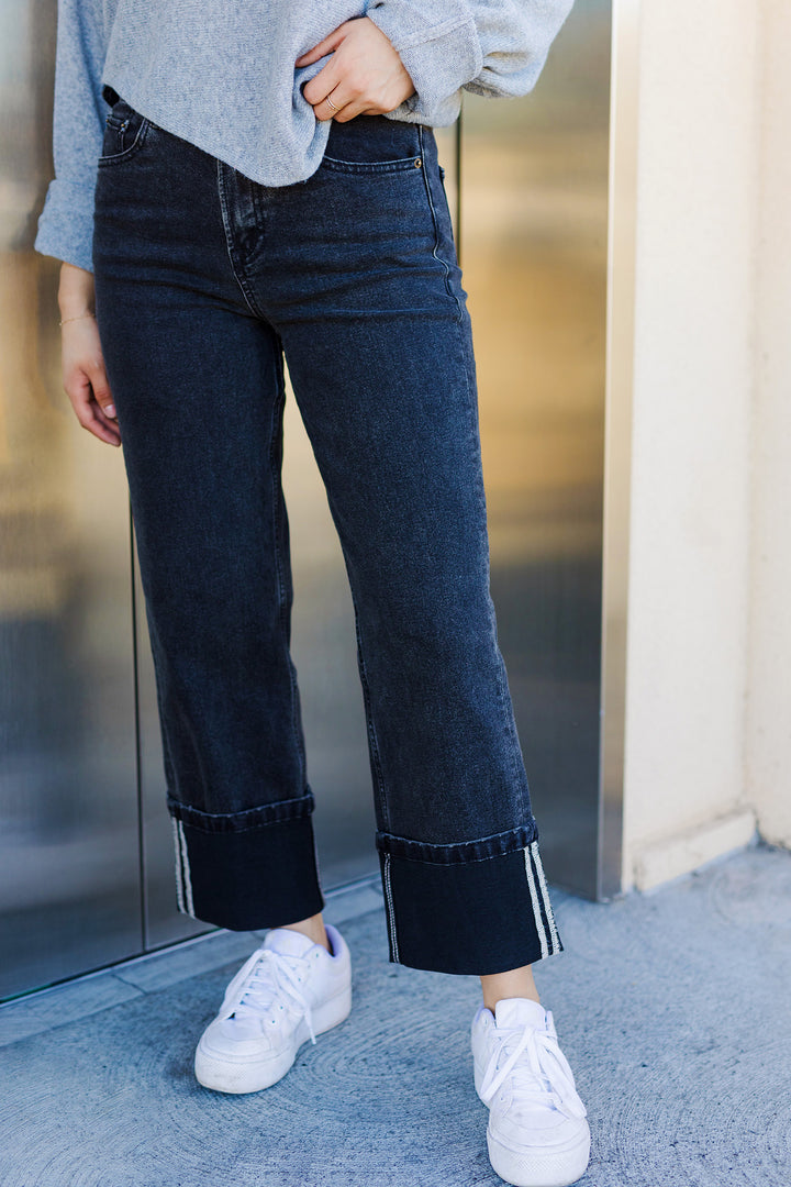 The Off The Cuff Black Denim Pants