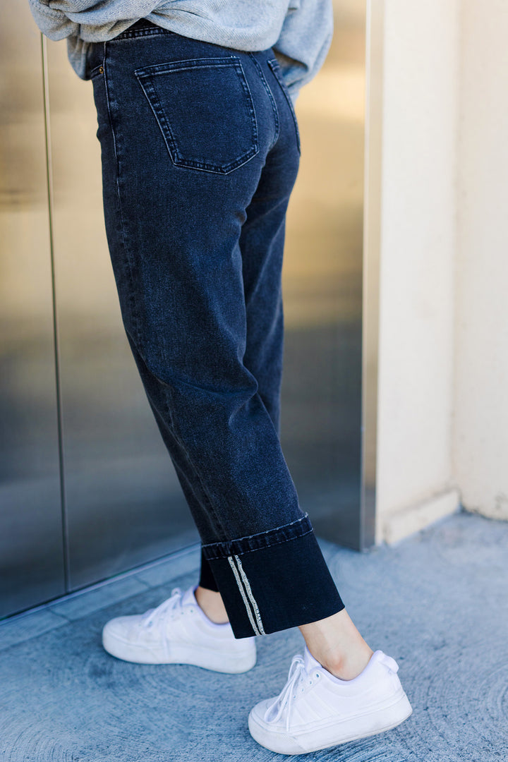 The Off The Cuff Black Denim Pants