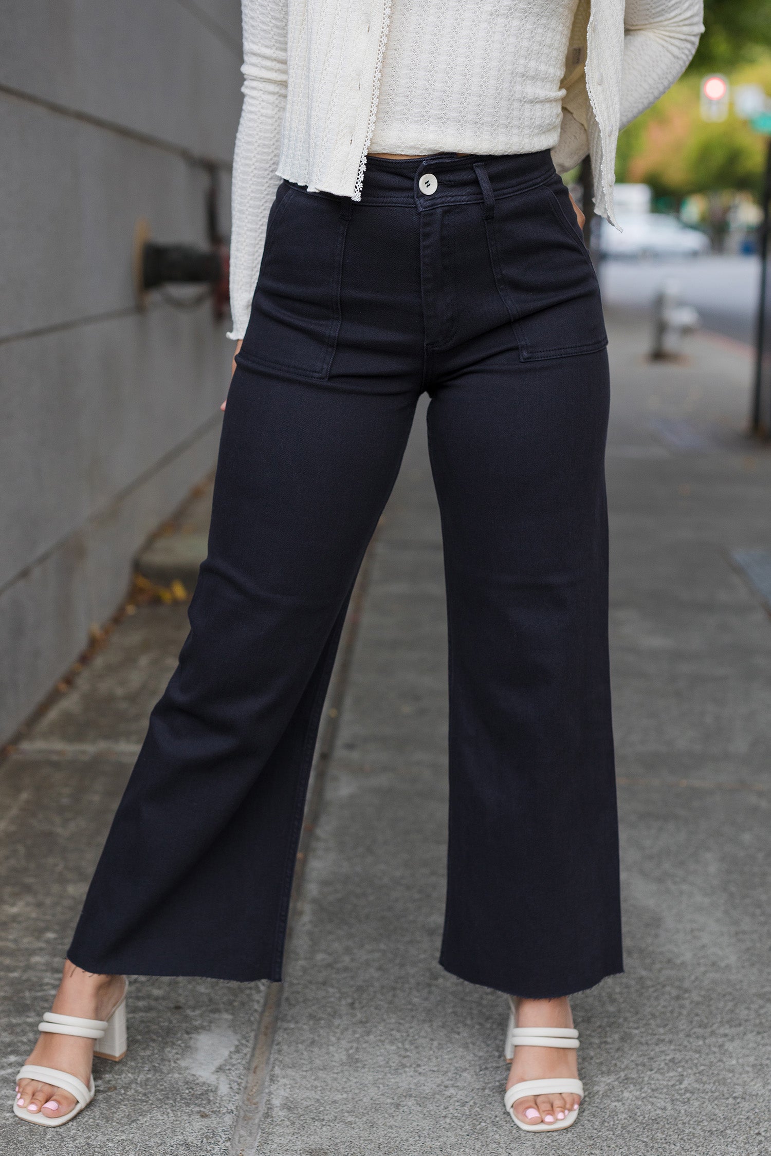 【Anyone more】Vino Washing Denim Wide Pants The Washed Ashore Denim Wide Leg Pants – Shoppe Twelve