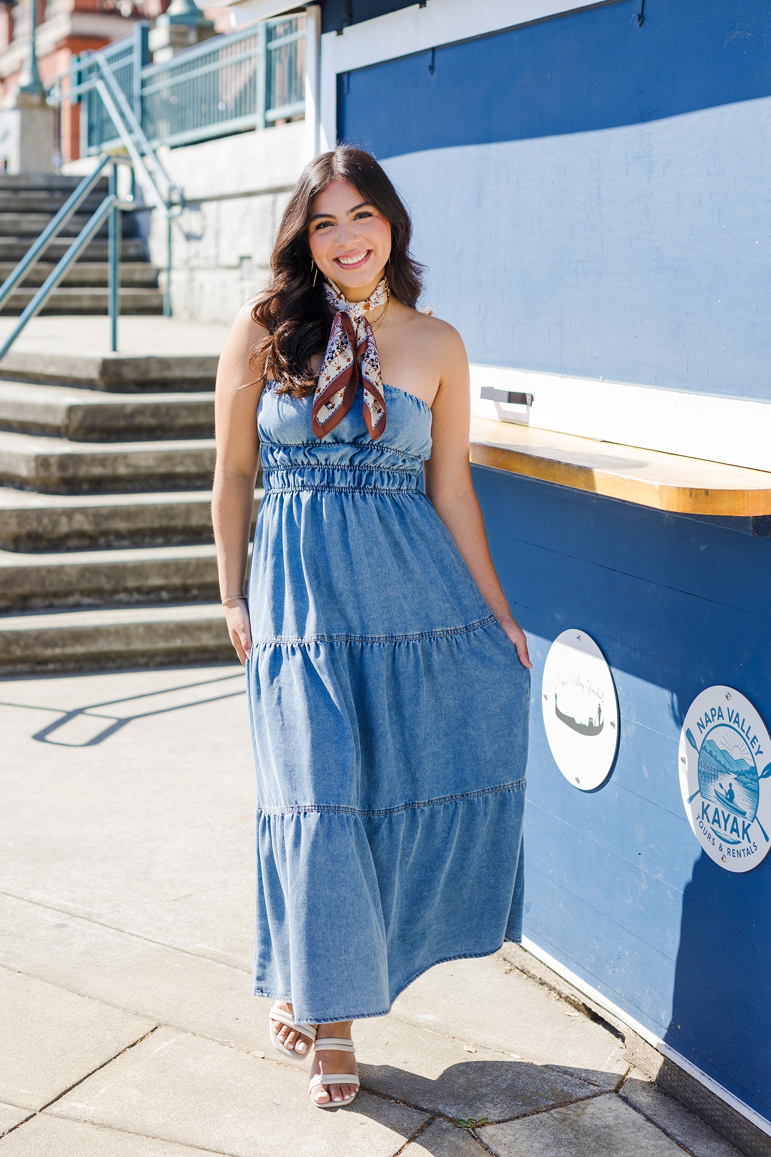 High Tides Strapless Denim Midi Dress — Shoppe Twelve Small / Denim