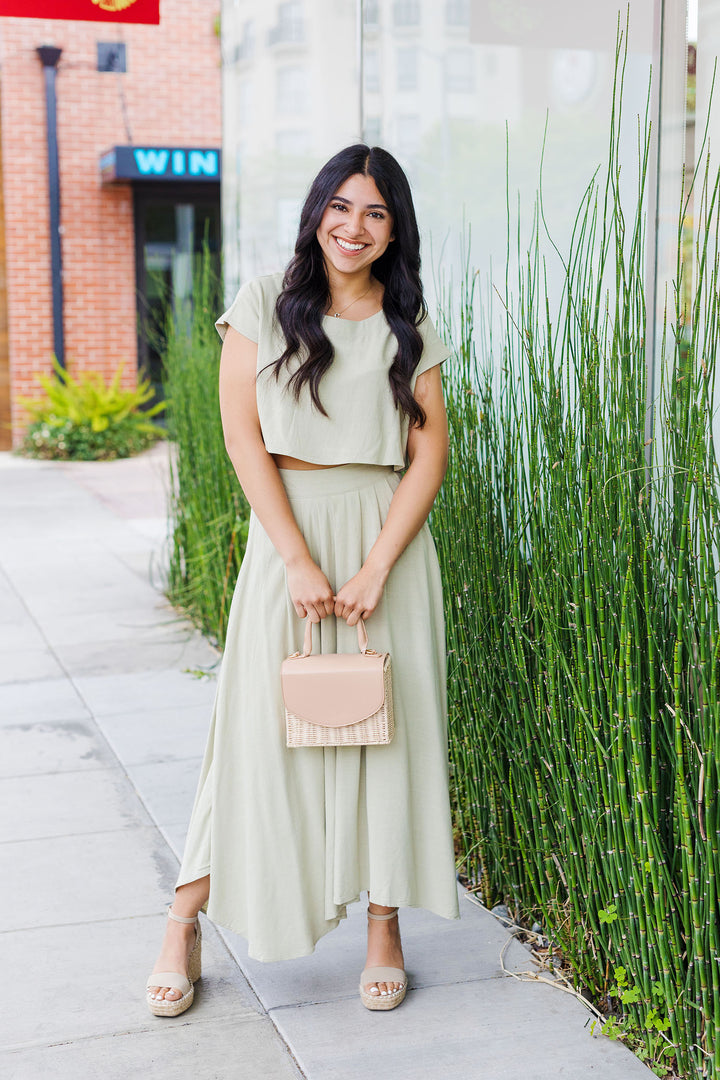 The Way Out West Linen Cropped Top