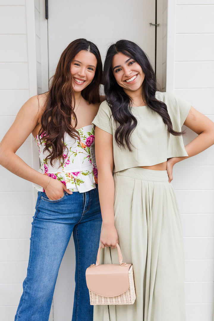 The Way Out West Linen Cropped Top