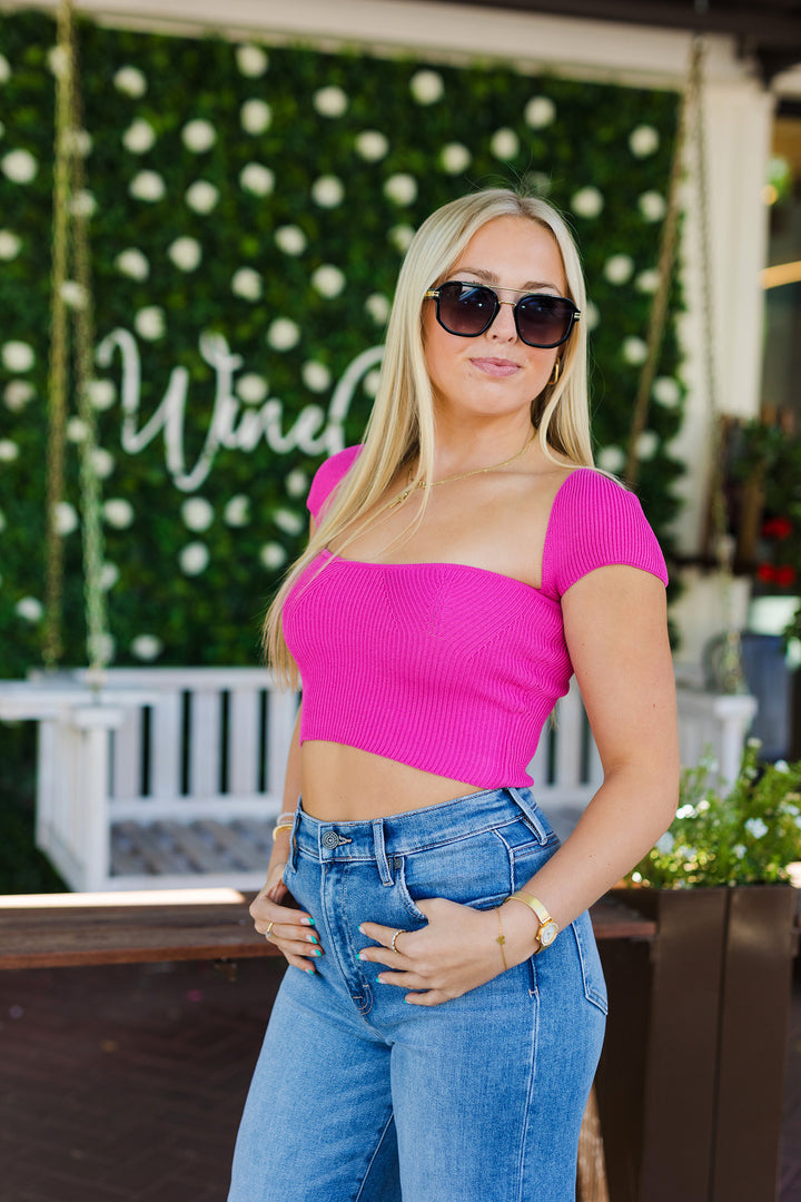 The Kira Cap Sleeve Ribbed Crop Top