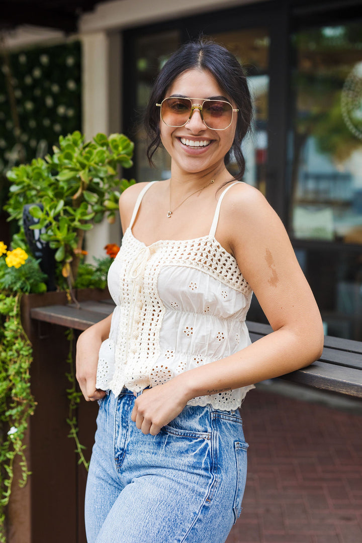 The Honey Blossom Eyelet Top