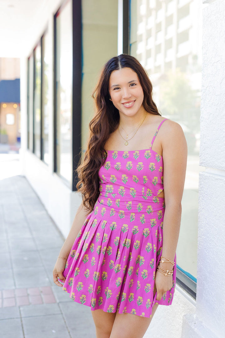 The Florida Keys Pink Drop Waist Mini Dress