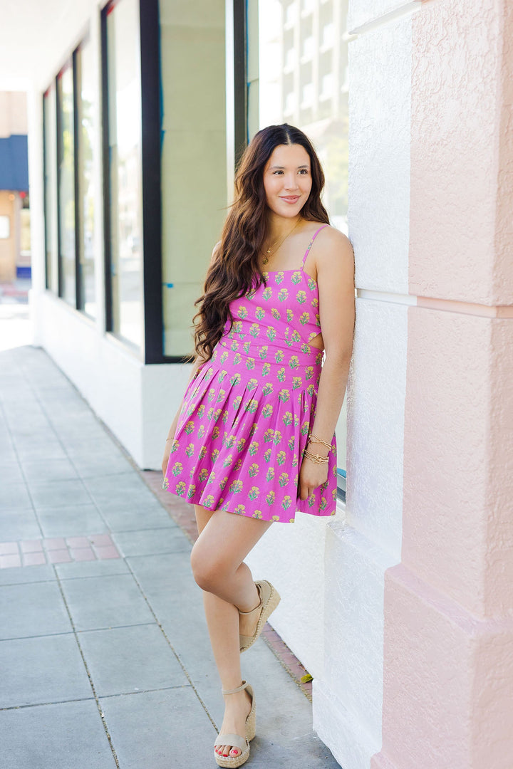 The Florida Keys Pink Drop Waist Mini Dress
