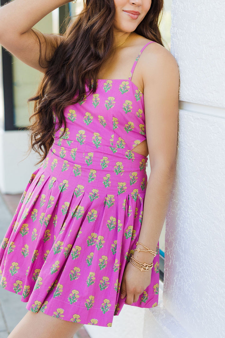 The Florida Keys Pink Drop Waist Mini Dress