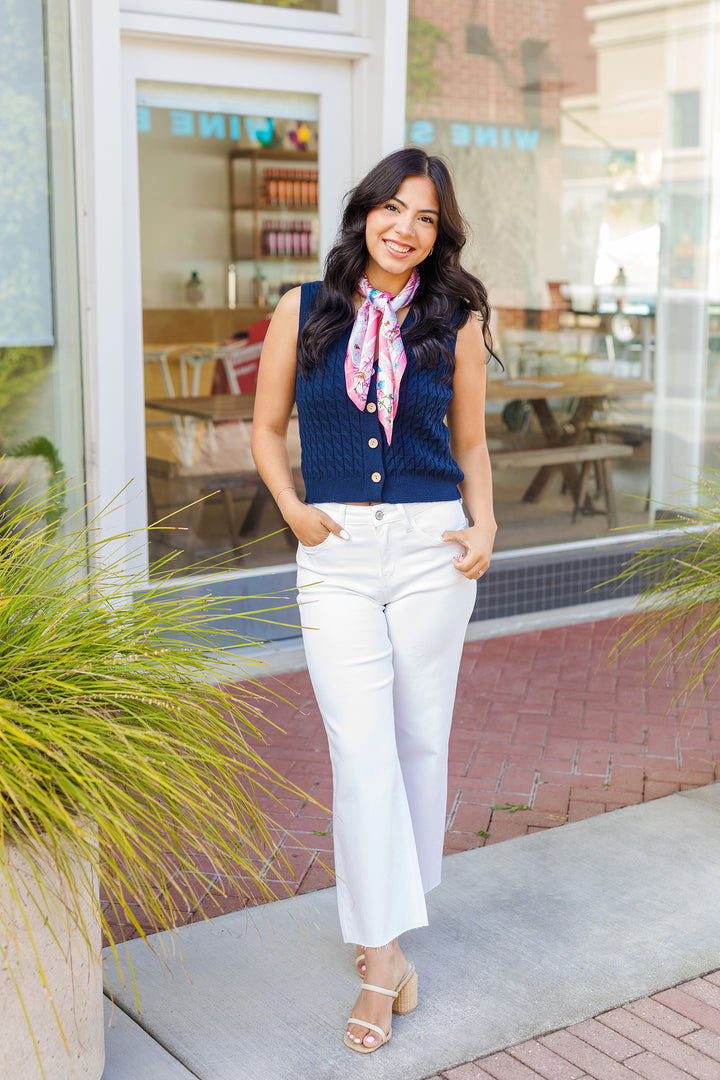 The Forever Young White Sweater Knit Top