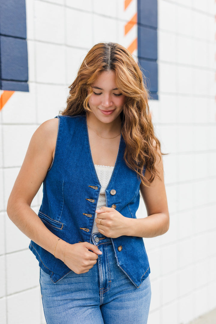 The Denim & Done Button-Up Vest
