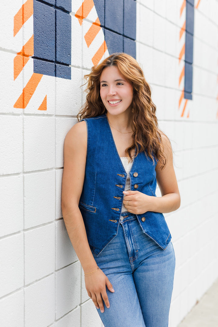 The Denim & Done Button-Up Vest