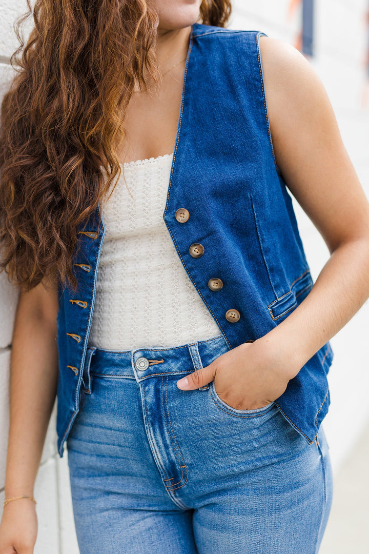 The Denim & Done Button-Up Vest