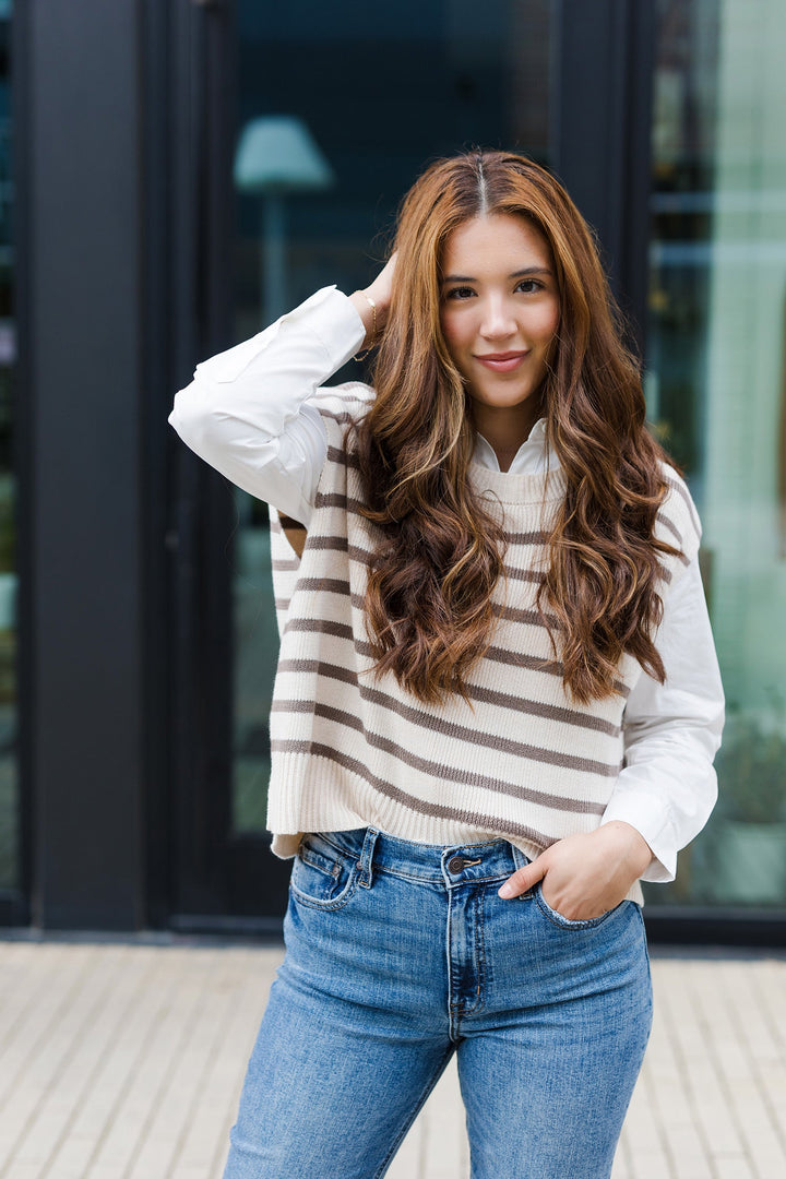The Boardroom White Button Up Cropped Shirt