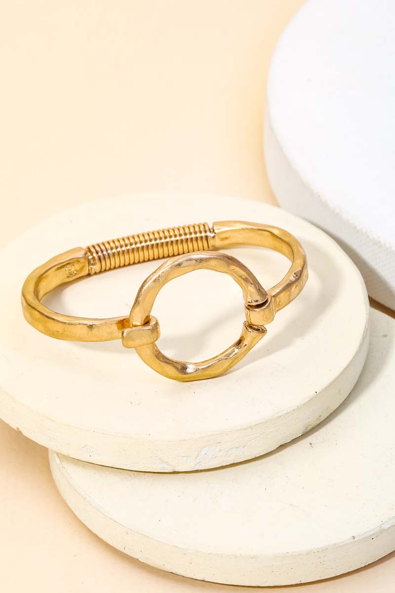 The Hammered Circle Bangle Bracelet