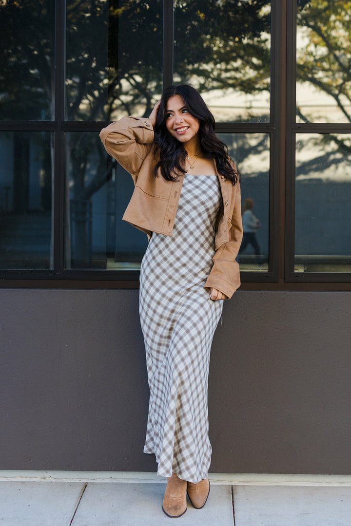 The Plaid Reputation Sleeveless Midi Dress