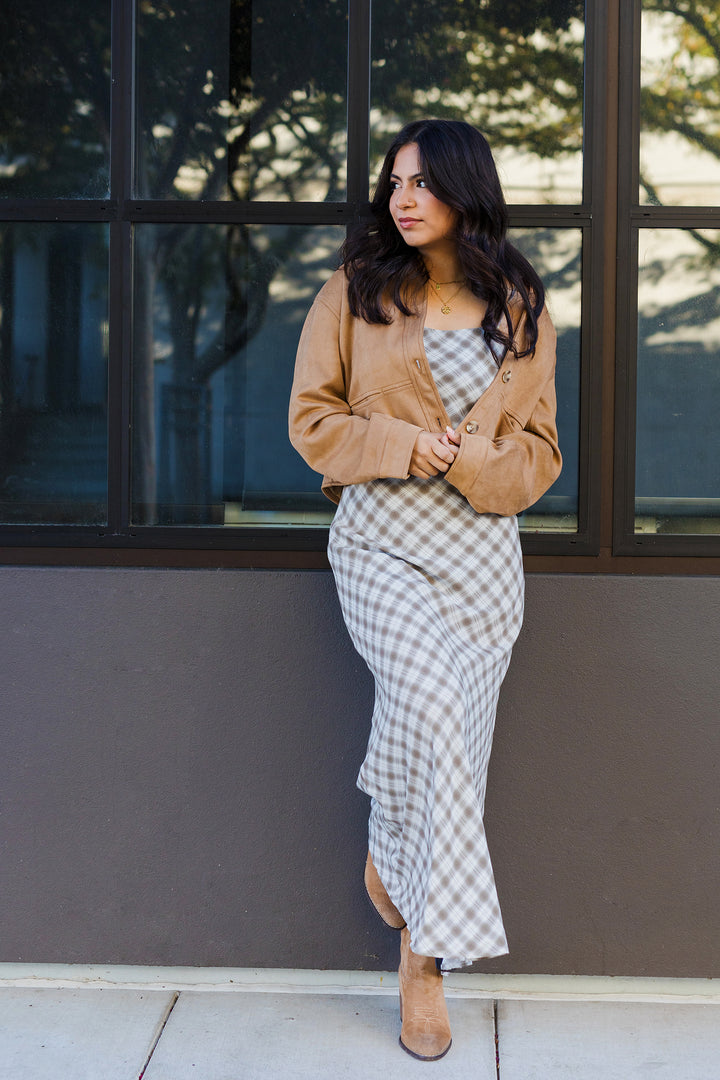 The Plaid Reputation Sleeveless Midi Dress