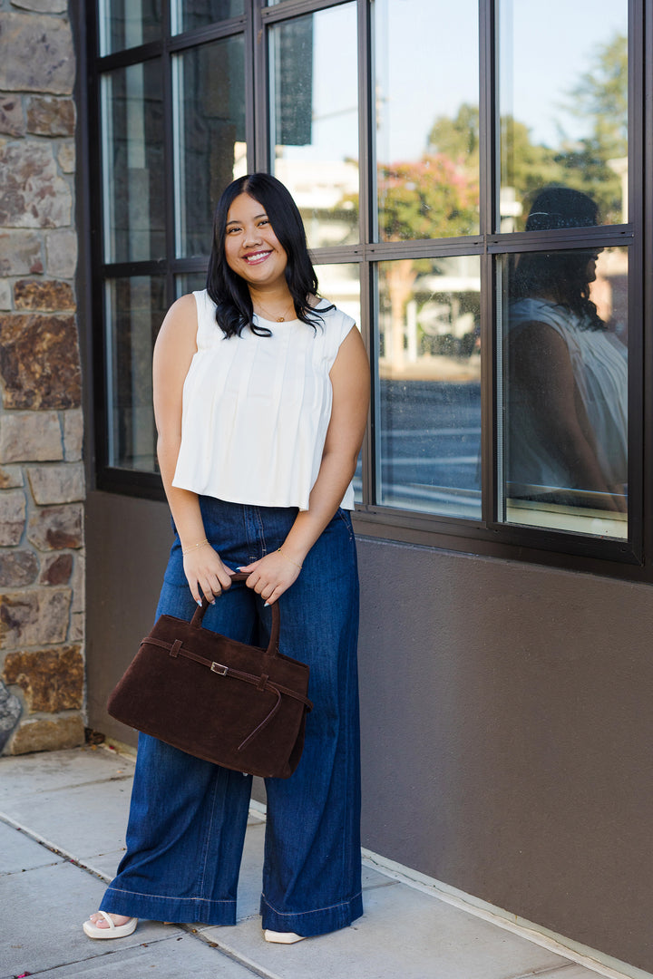 The Aura Pleated Front Top