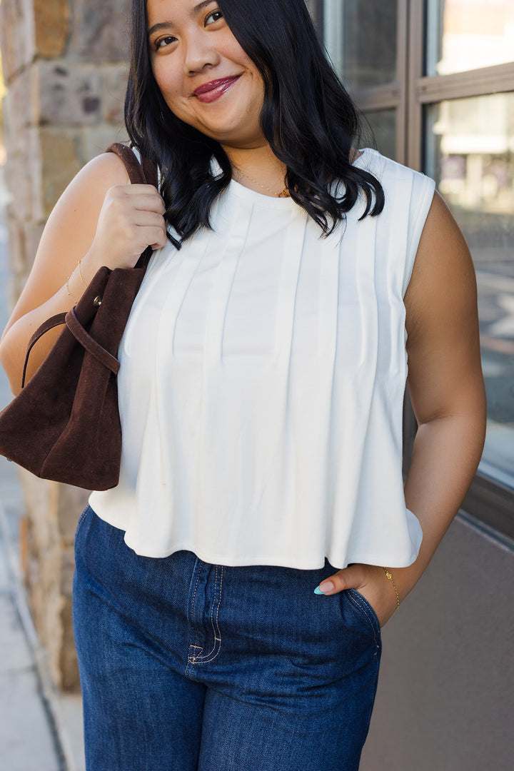 The Aura Pleated Front Top
