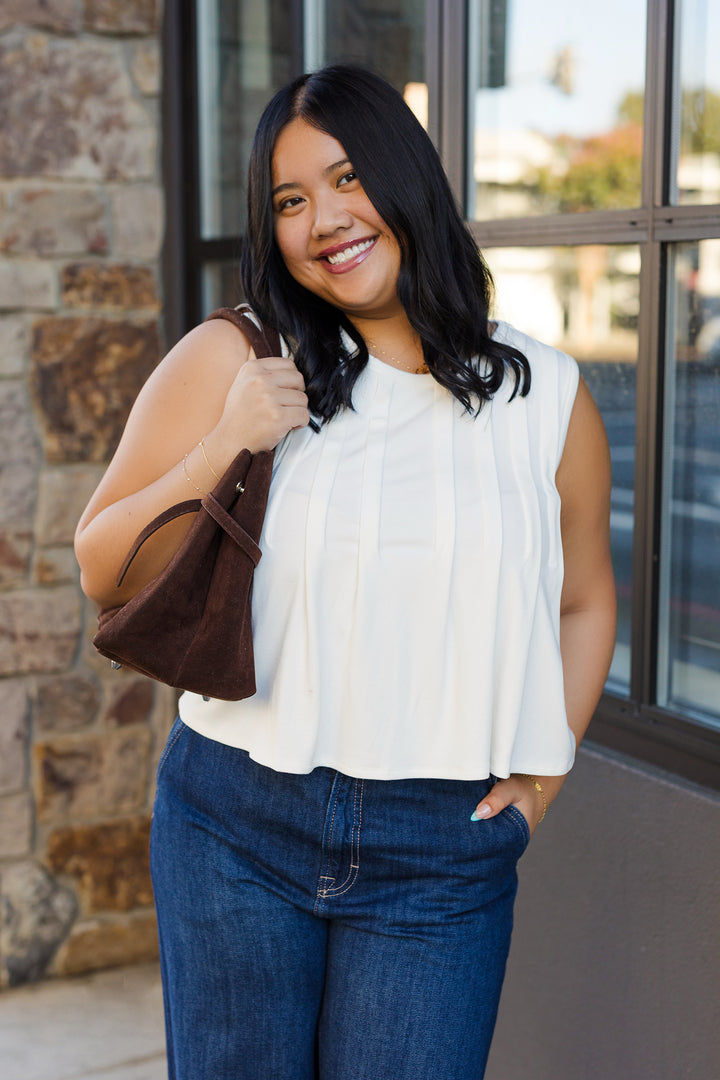 The Aura Pleated Front Top