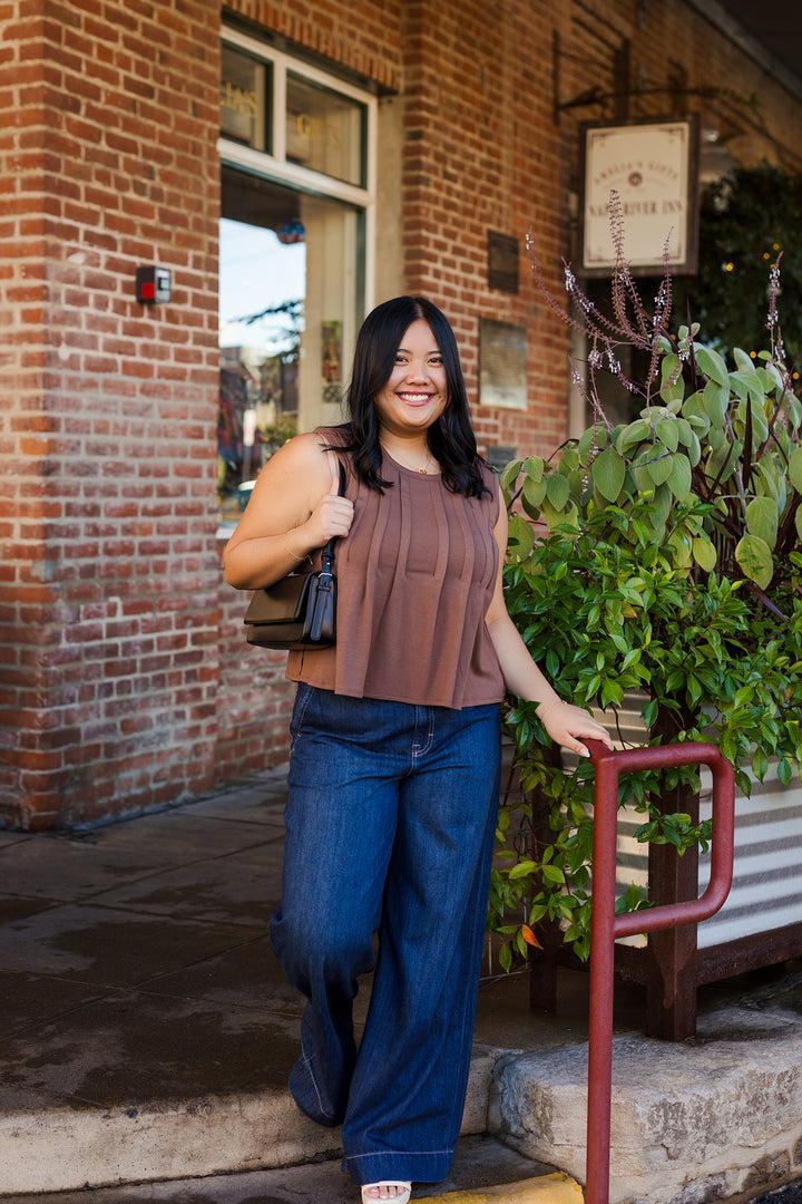 The Aura Pleated Front Top