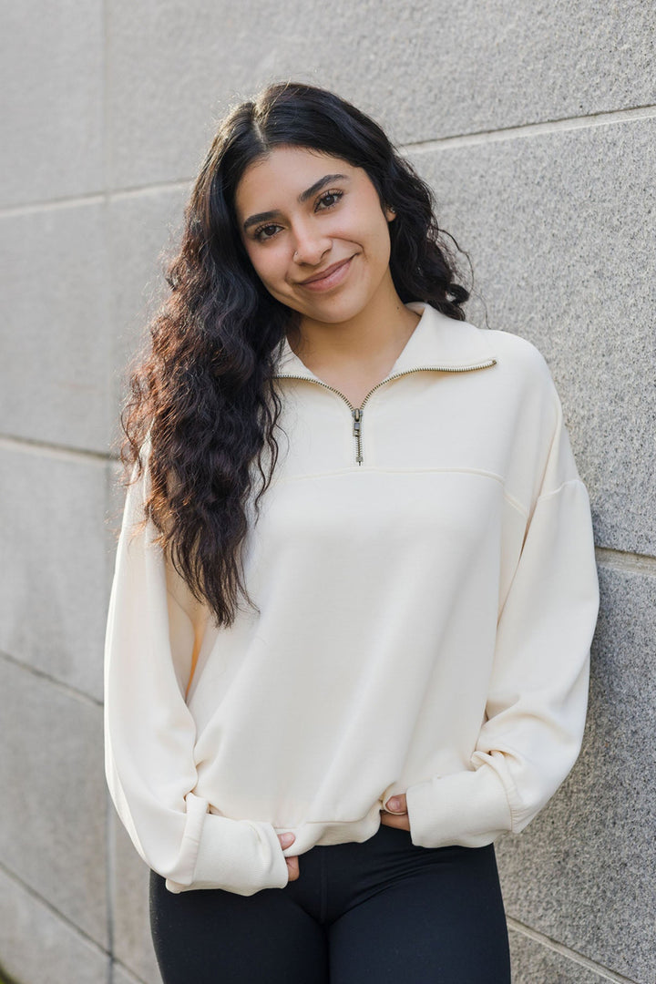 The Catching Flights Super Soft Scuba Oversized Half Zip