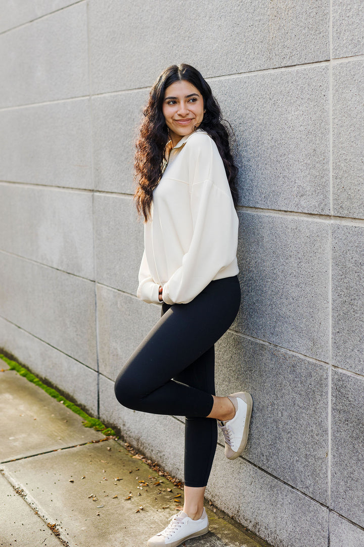 The Catching Flights Super Soft Scuba Oversized Half Zip