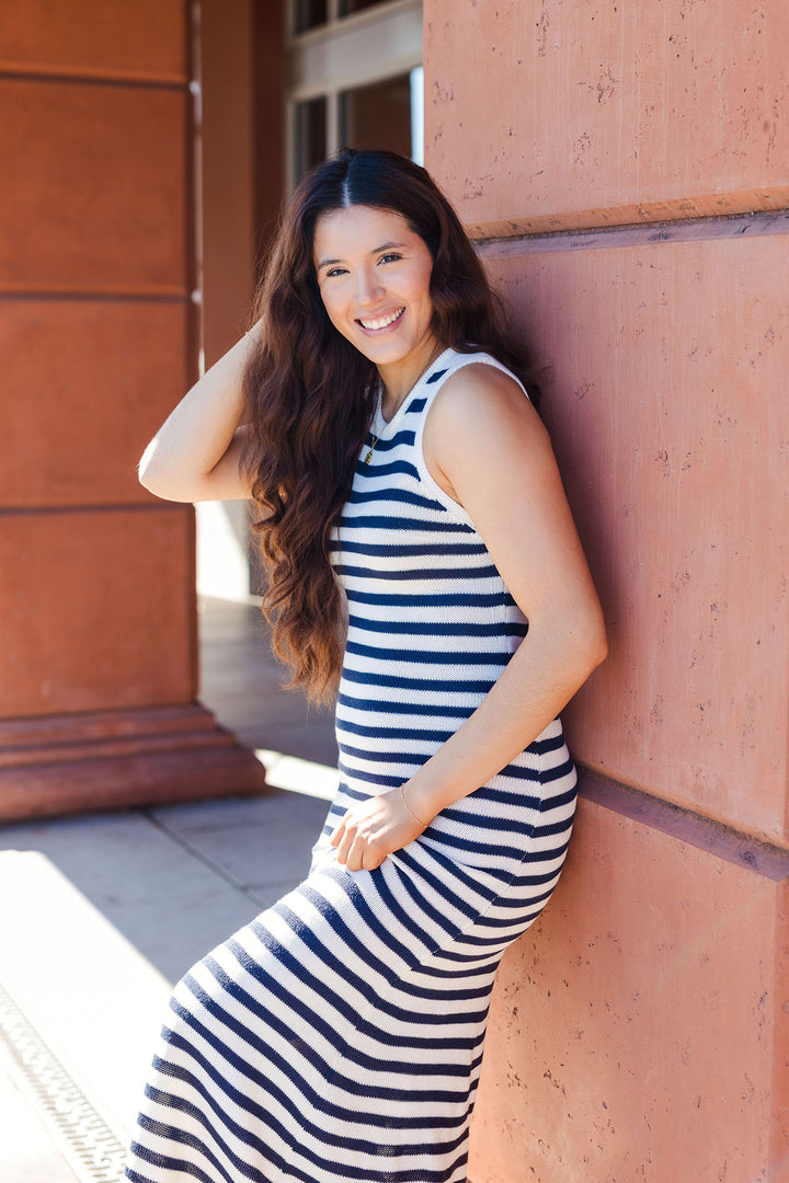 The Saylor Striped Knit Tank Dress