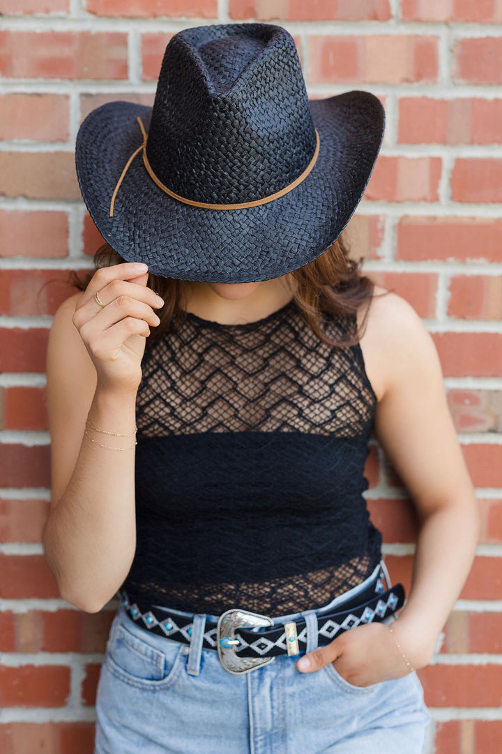 The Love Note Lace Mock Neck Tank Top