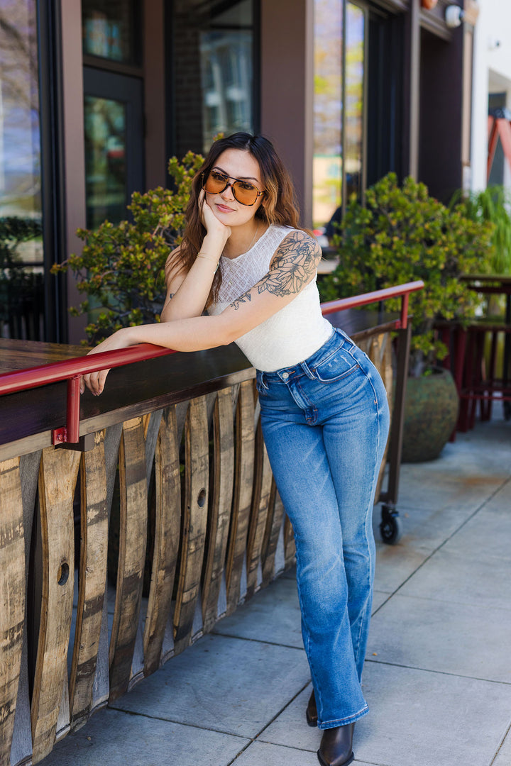 The Love Note Lace Mock Neck Tank Top