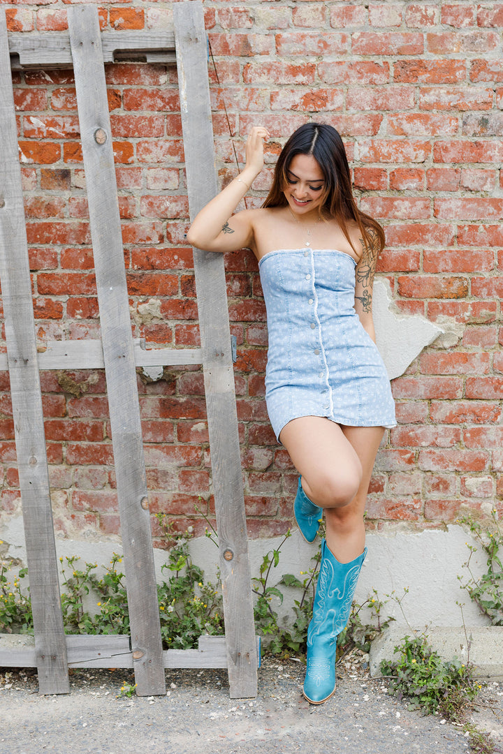 The Wildflower Waltz Strapless Mini Dress